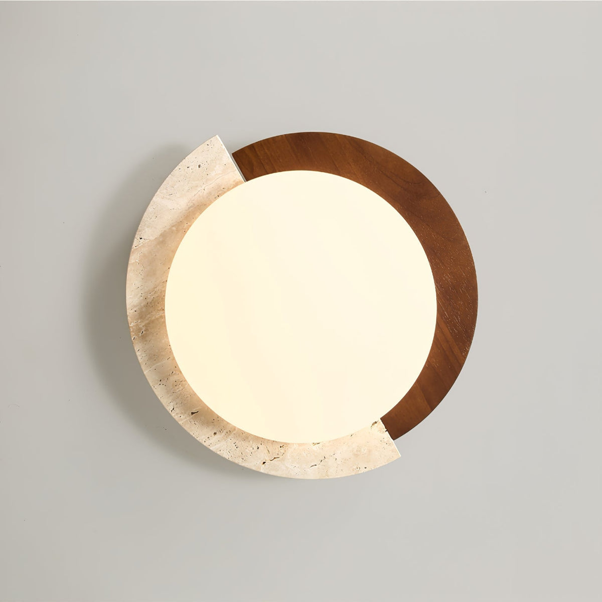 Noraaine Arc-Rim Travertine Ceiling Light