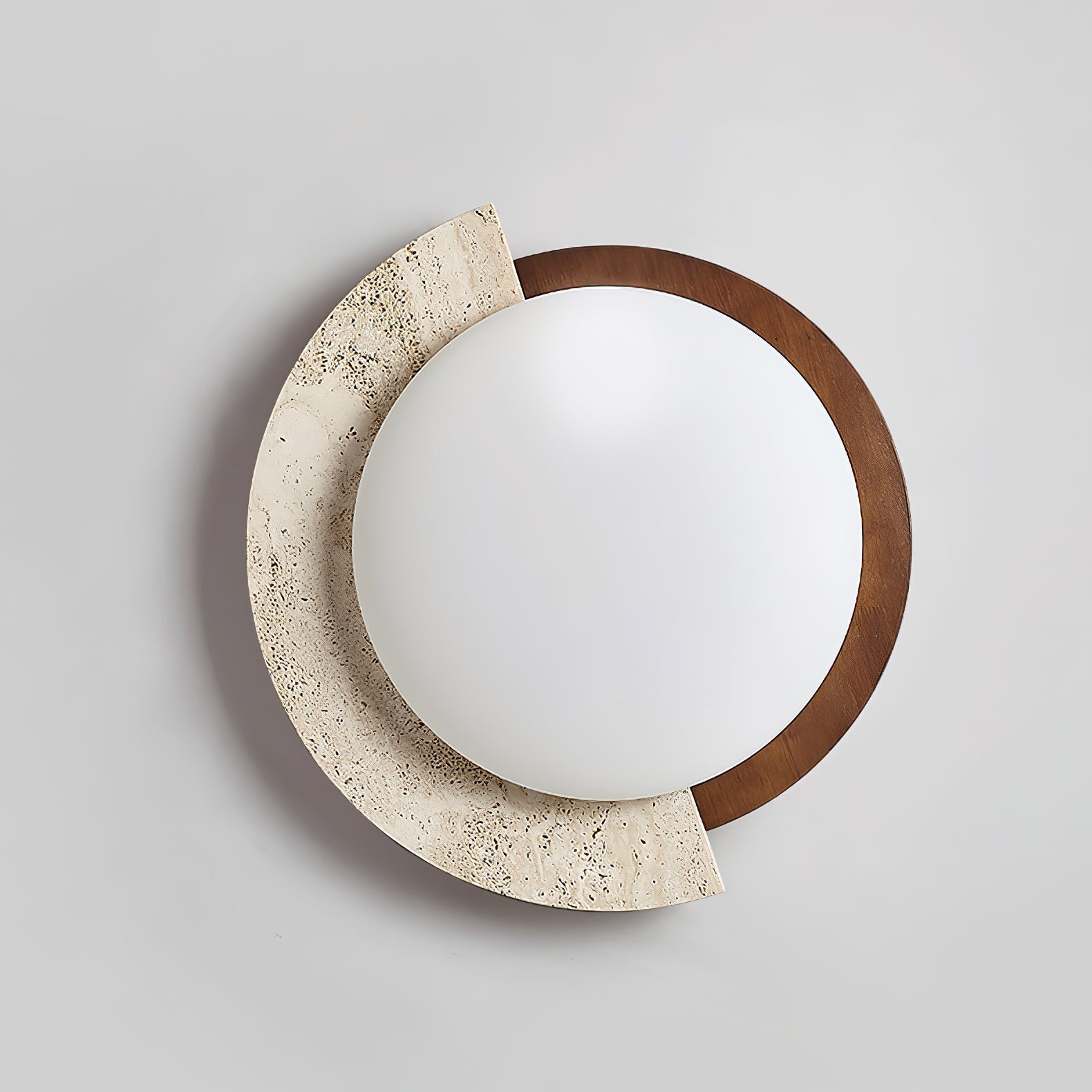 Noraaine Arc-Rim Travertine Ceiling Light