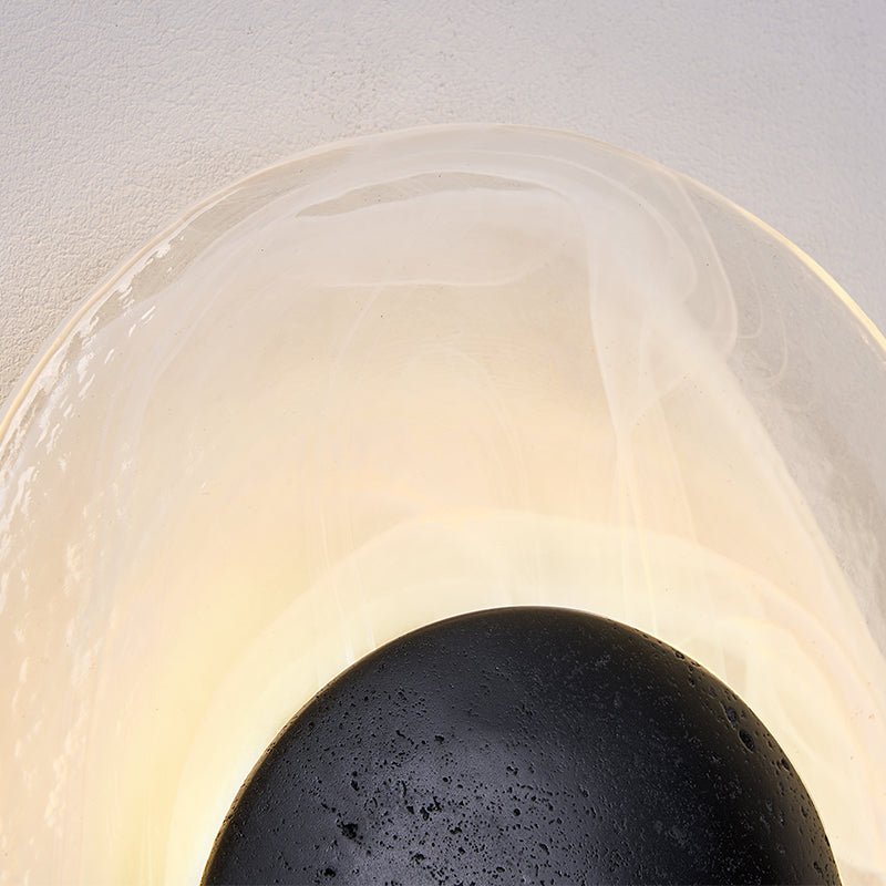 Orla Cosmica Eclipse Black Travertine Shell Wall Lamp