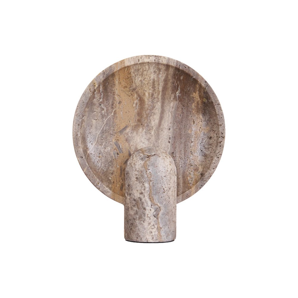 Valemu Saucer-Base Travertine Table Lamp
