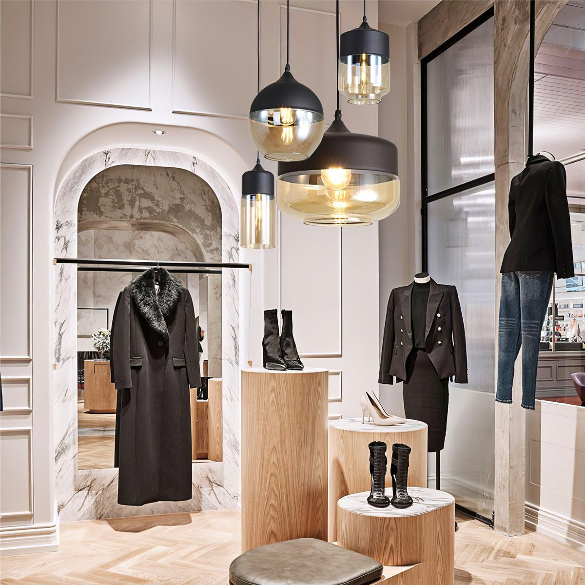 Eirinelle Industrial Glass Pendant Lamp