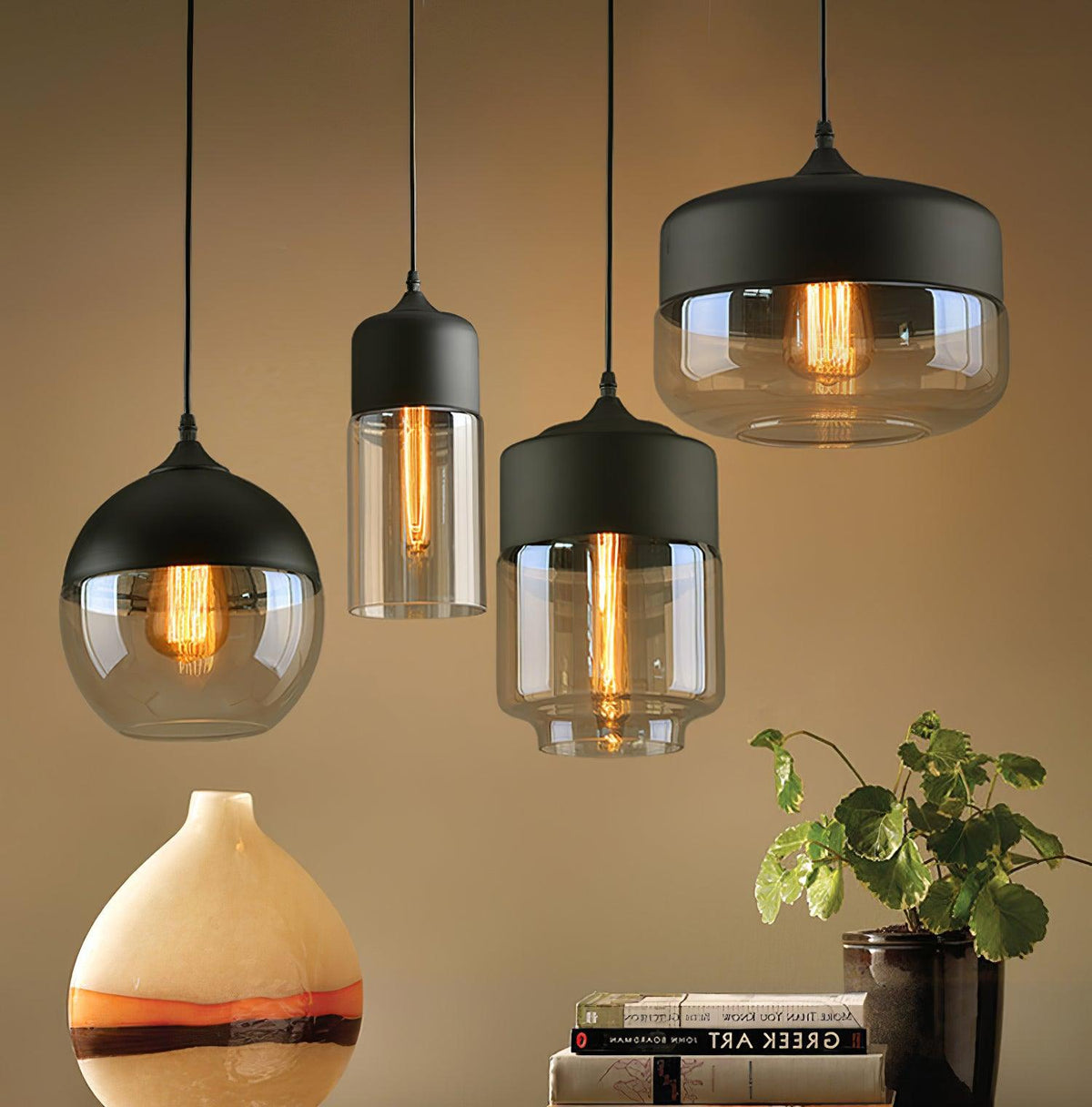 Eirinelle Industrial Glass Pendant Lamp