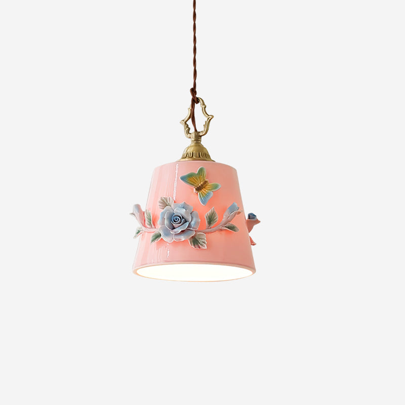 Eden Pendant Lamp Floral Butterfly Delight - Neutral Decor