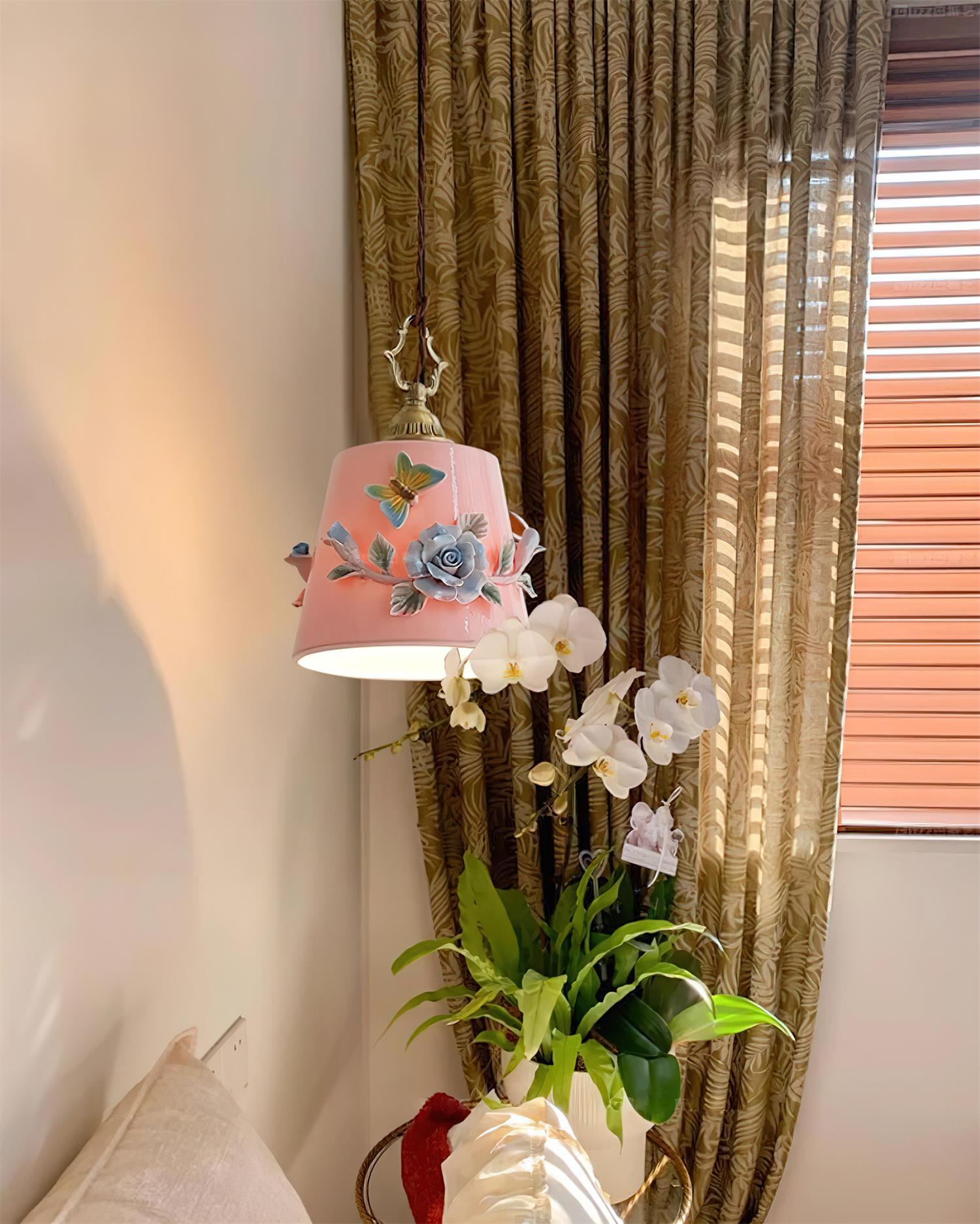 Eden Pendant Lamp Floral Butterfly Delight - Neutral Decor