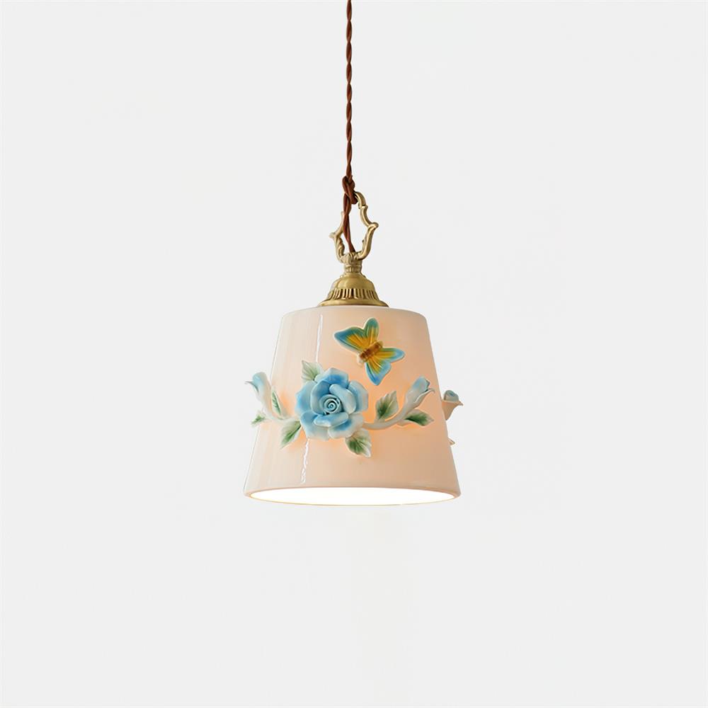 Eden Pendant Lamp Floral Butterfly Delight - Neutral Decor