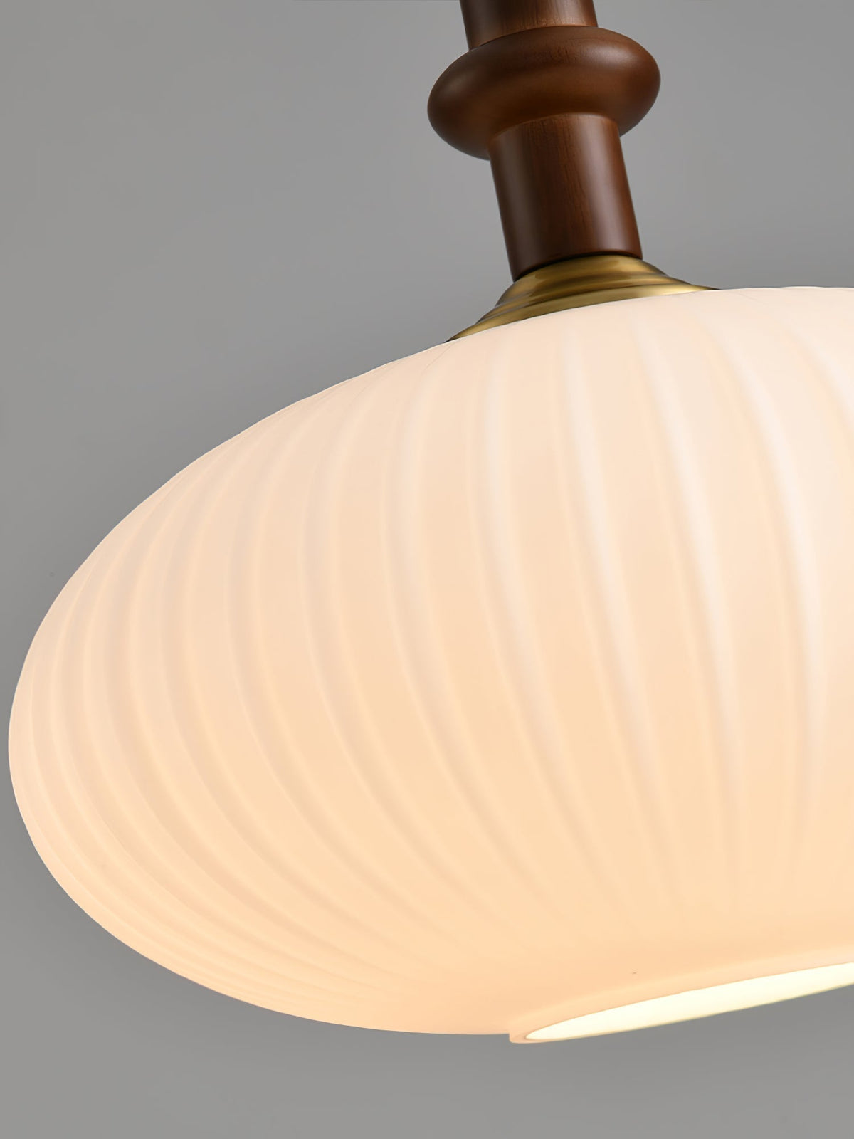 Iliror Traditional Art Wood Glass Pendant Light