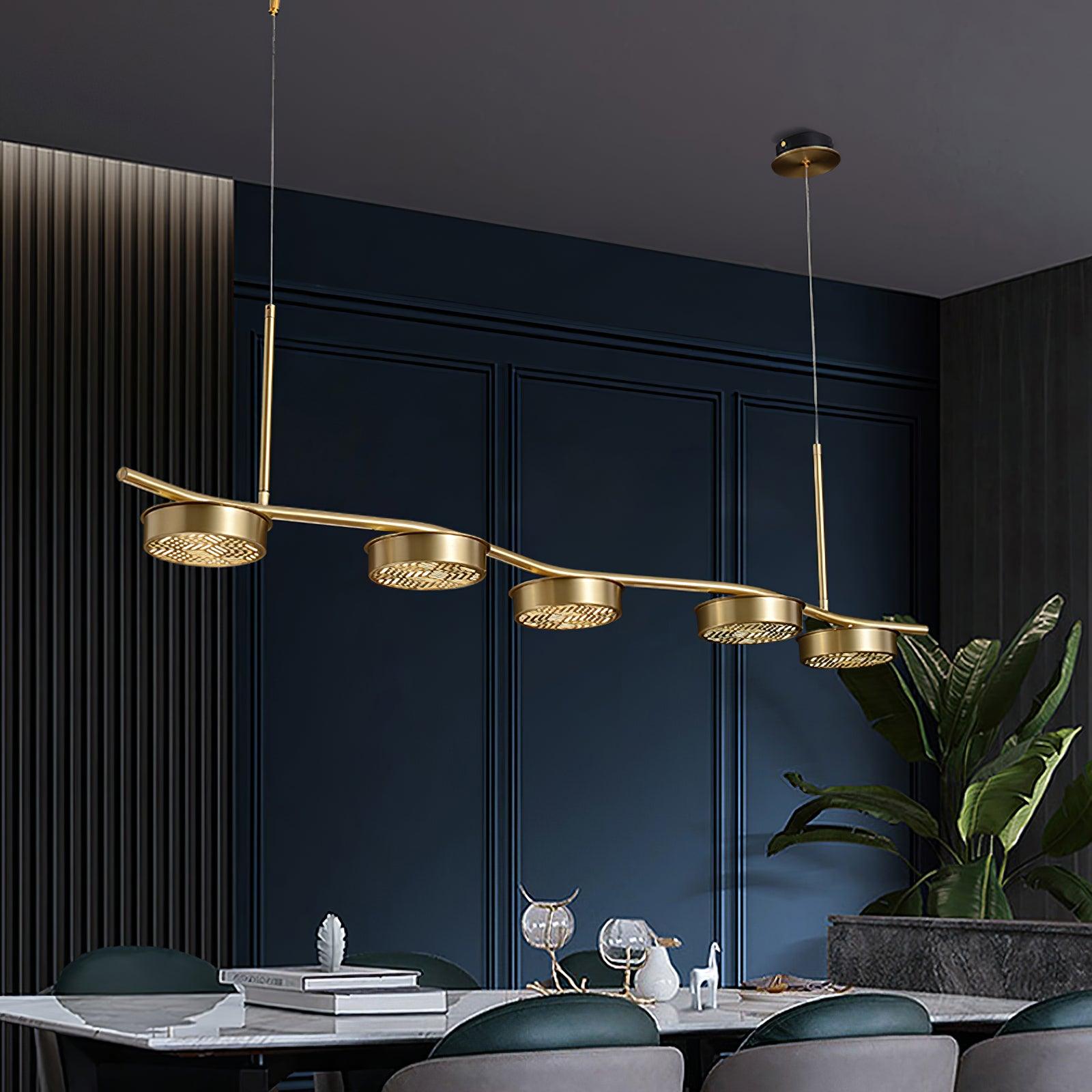 Aureus Sleek Brass Chandelier