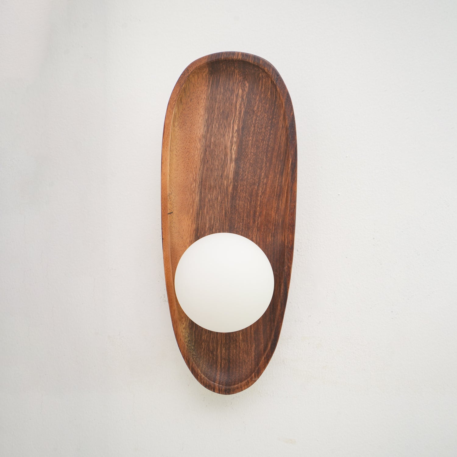 Keith Modern Minimalist Wood Glass Wall Lamp - Neutral Decor
