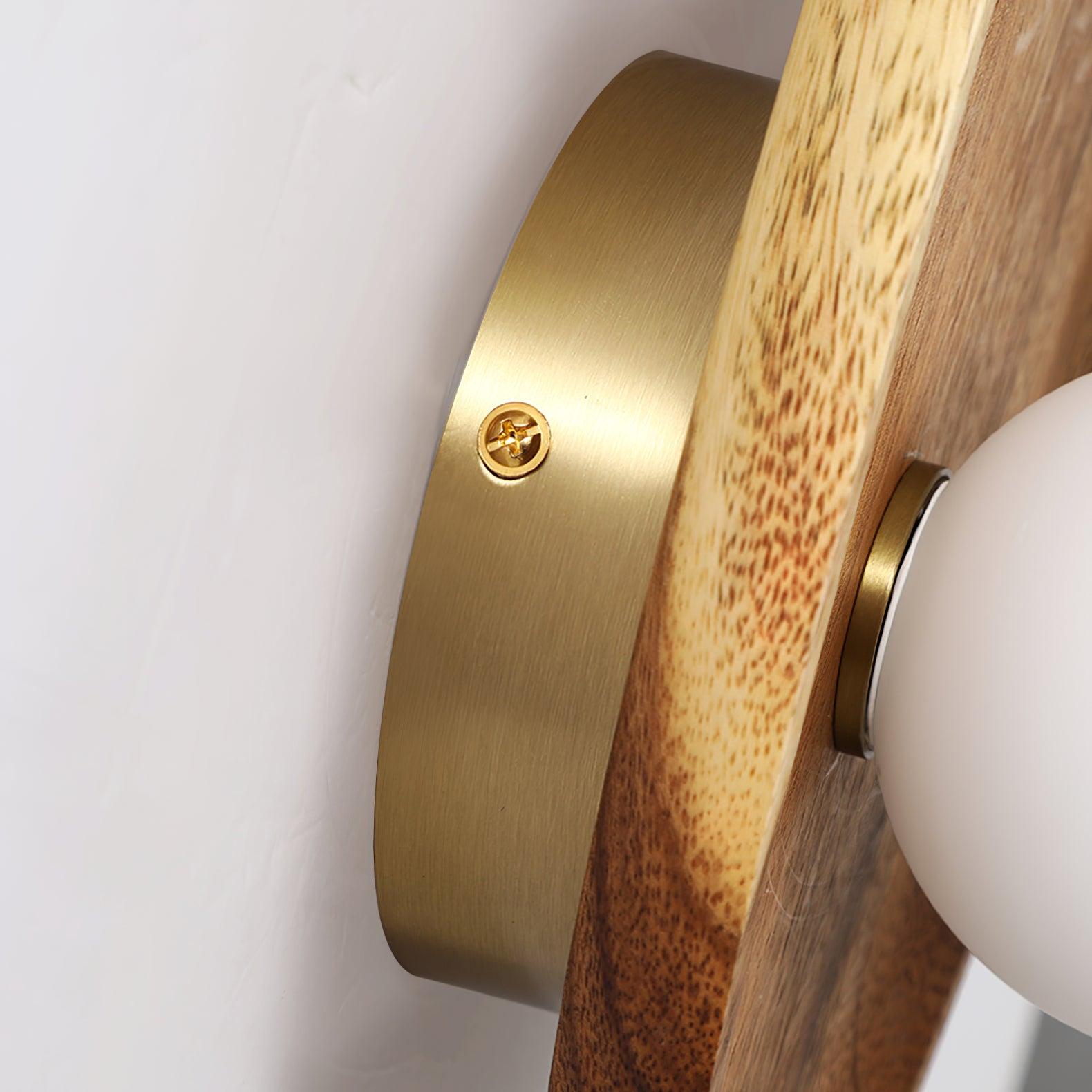 Sylaise Modern Minimalist Wood Glass Wall Lamp