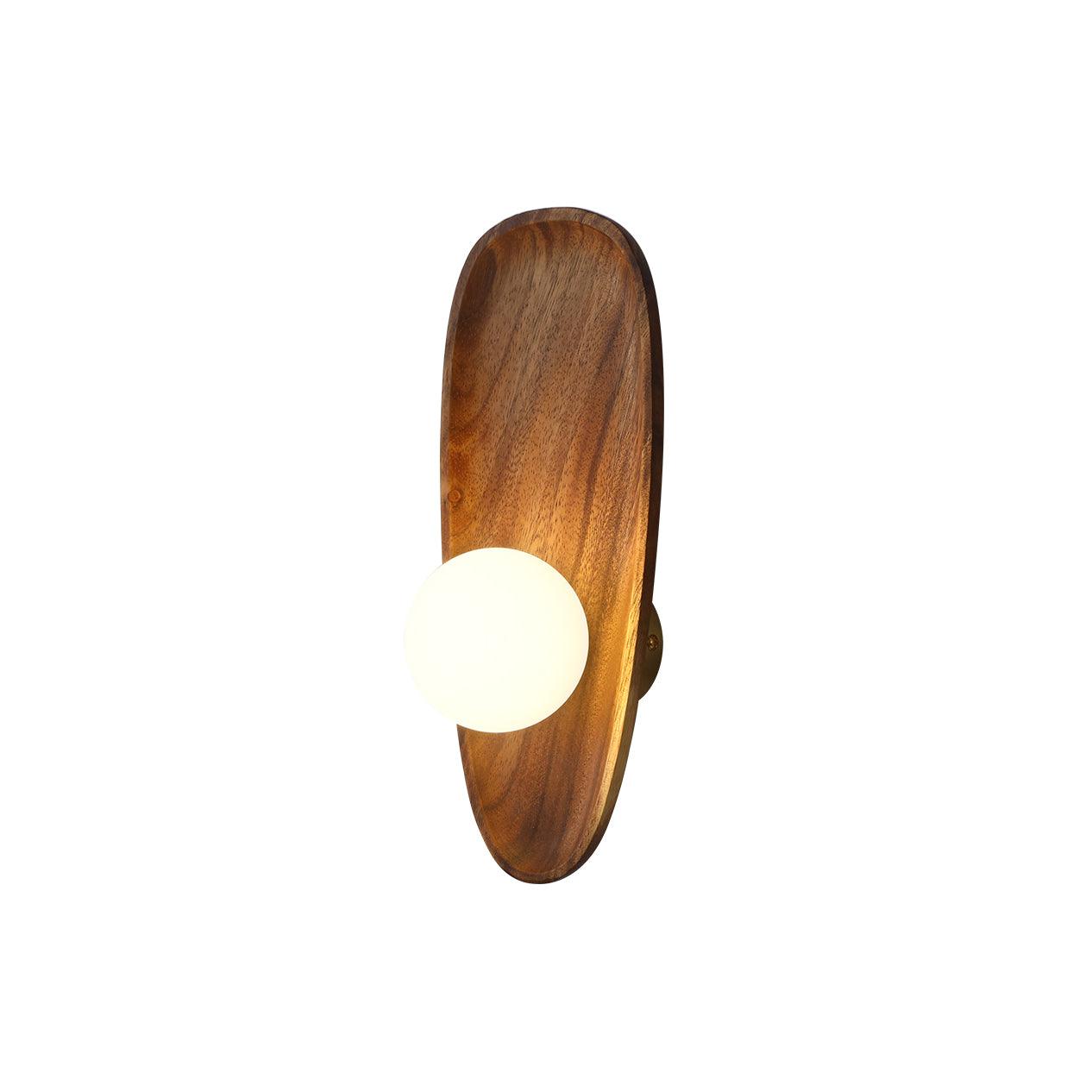 Keith Modern Minimalist Wood Glass Wall Lamp - Neutral Decor