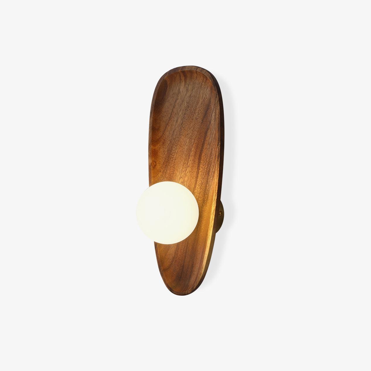 Keith Modern Minimalist Wood Glass Wall Lamp - Neutral Decor