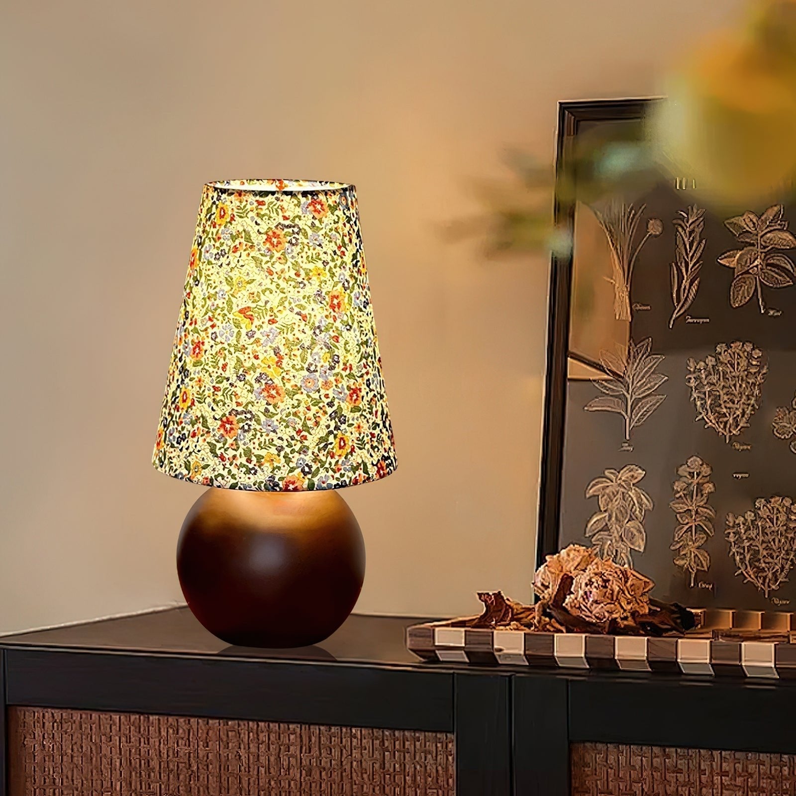 Elvivelia Vintage Wood Table Lamp