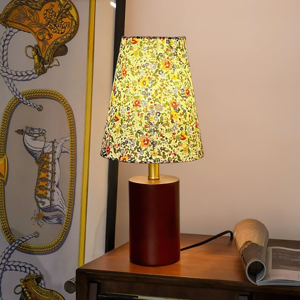 Elvivelia Vintage Wood Table Lamp