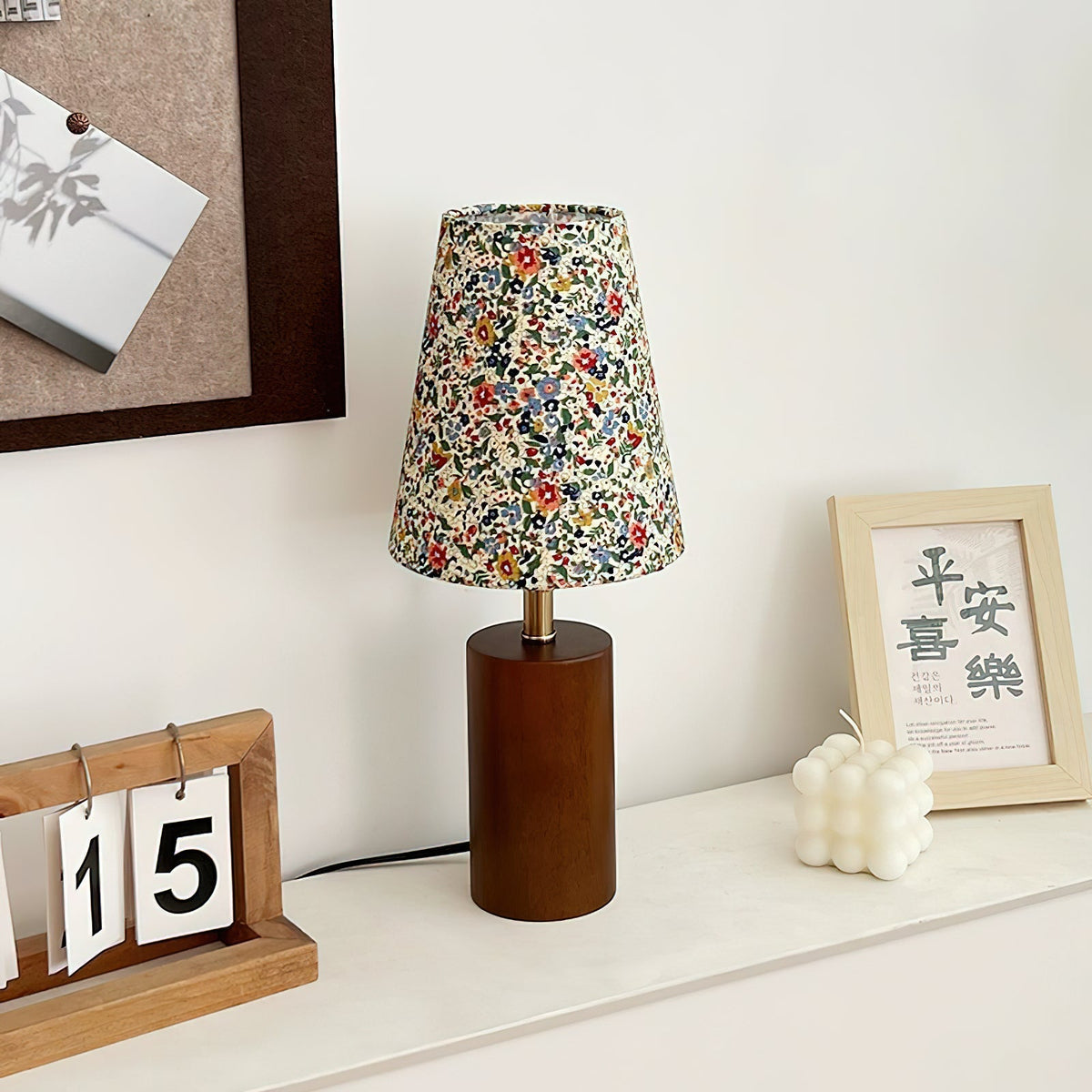 Elvivelia Vintage Wood Table Lamp