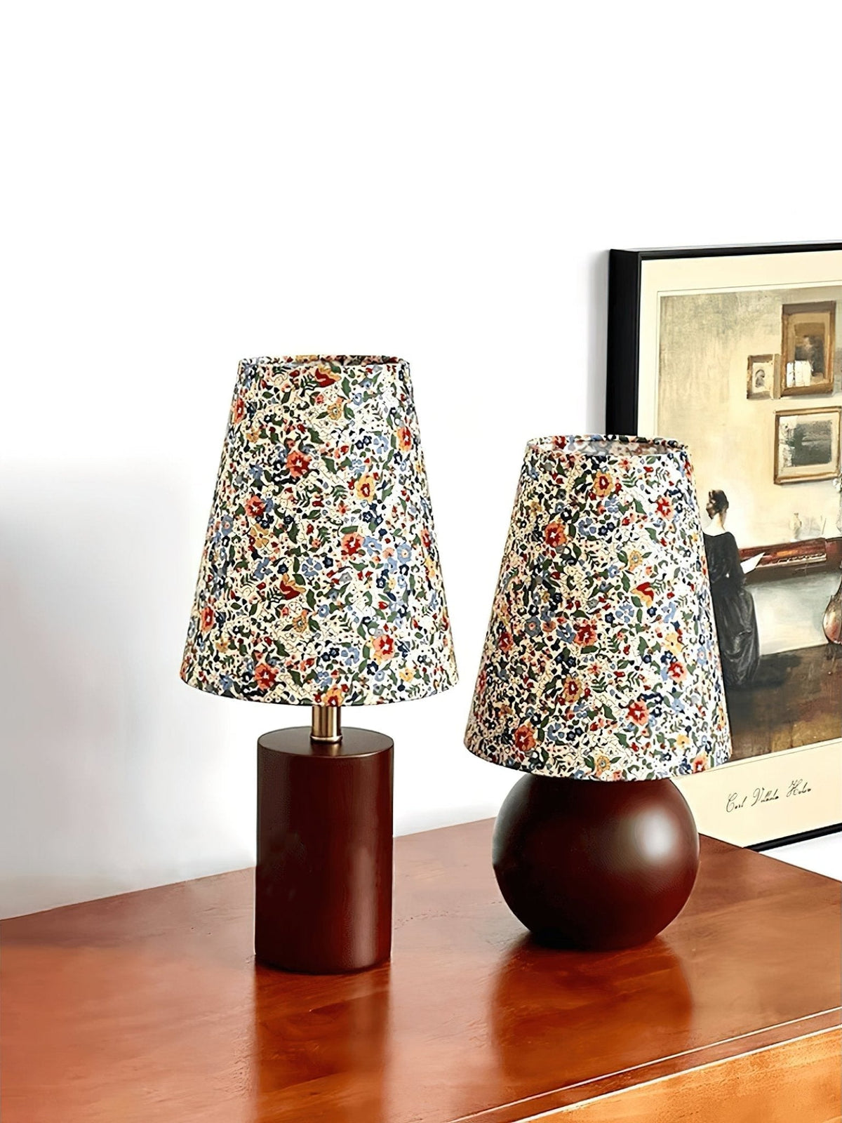 Elvivelia Vintage Wood Table Lamp