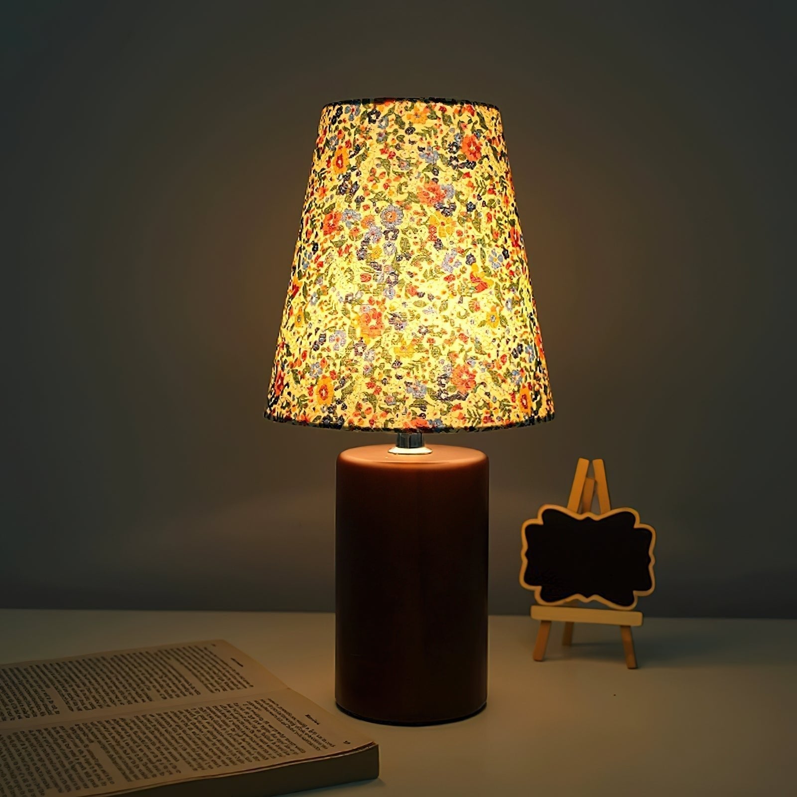 Elvivelia Vintage Wood Table Lamp