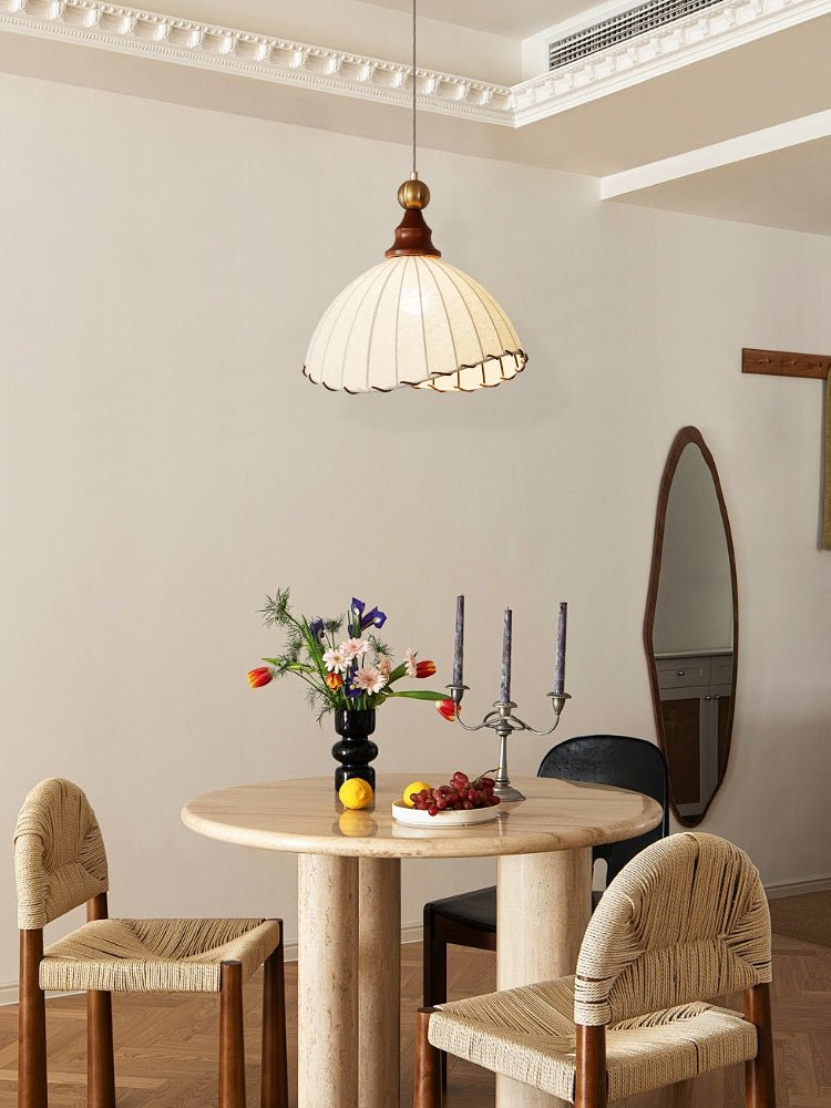 Earian Wood Fabric Elegant Pendant Light