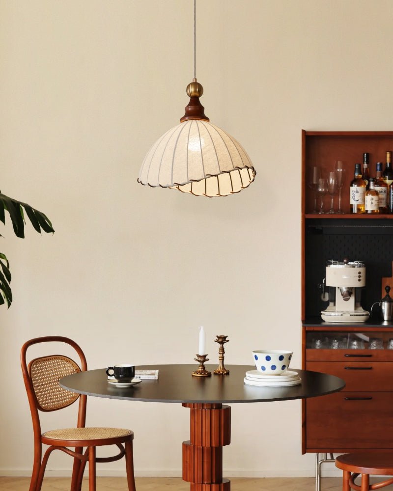 Earian Wood Fabric Elegant Pendant Light