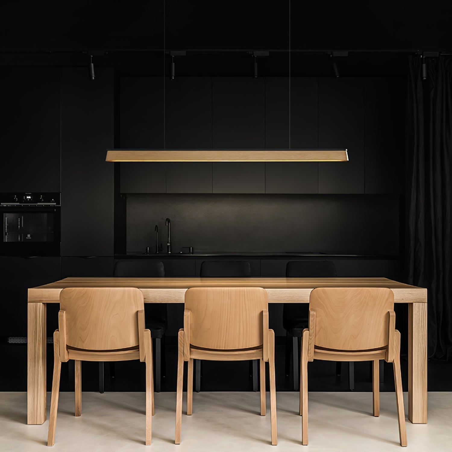 Zura Industrial Wood Linear Pendant Lamp