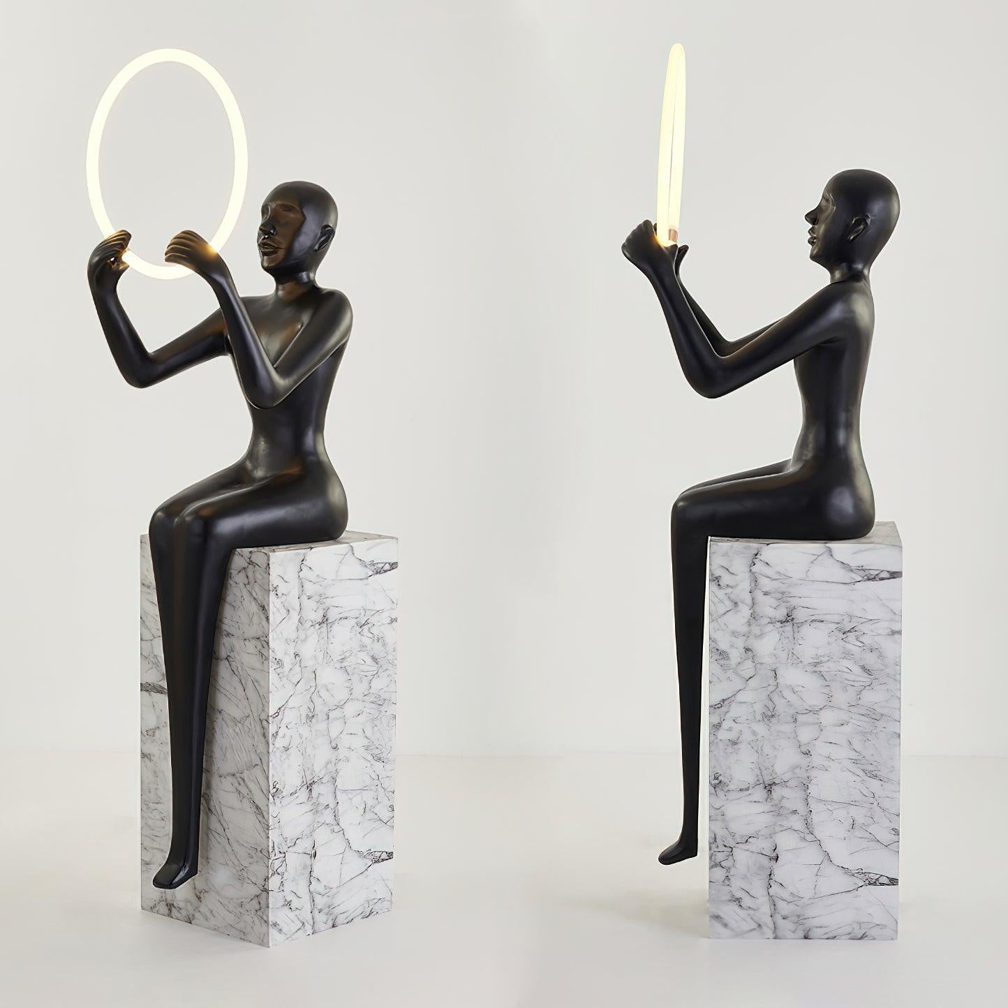 Orelaielle Sculptural Black Floor Lamp