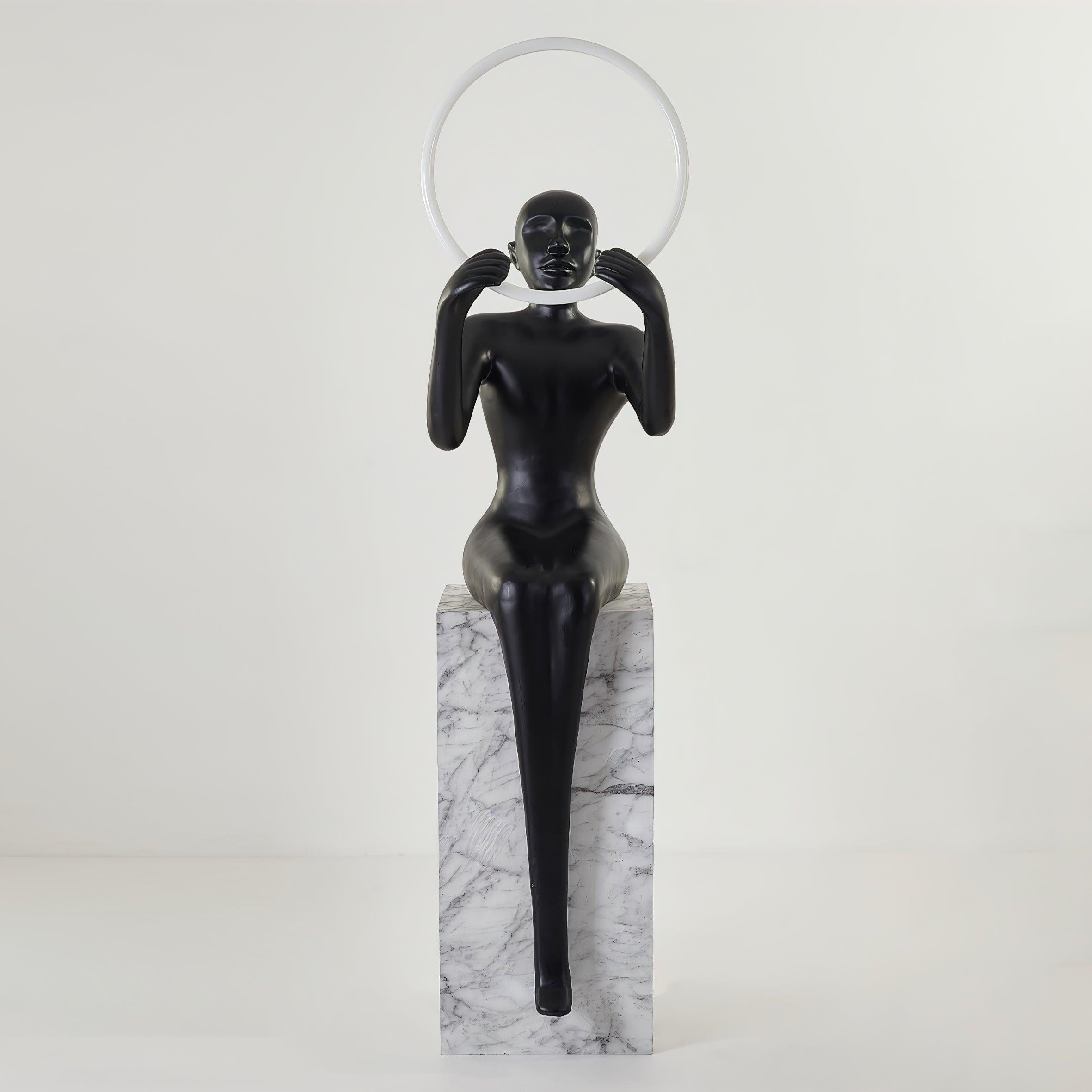 Orelaielle Sculptural Black Floor Lamp