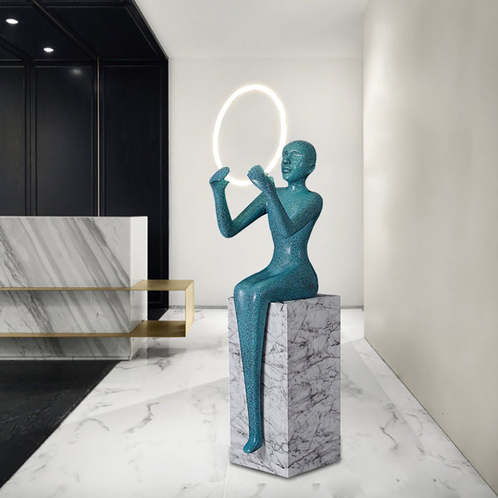 Orelaielle Sculptural Black Floor Lamp