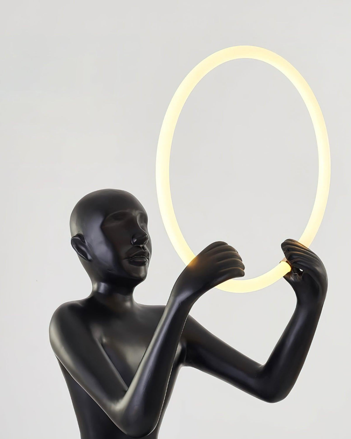 Orelaielle Sculptural Black Floor Lamp