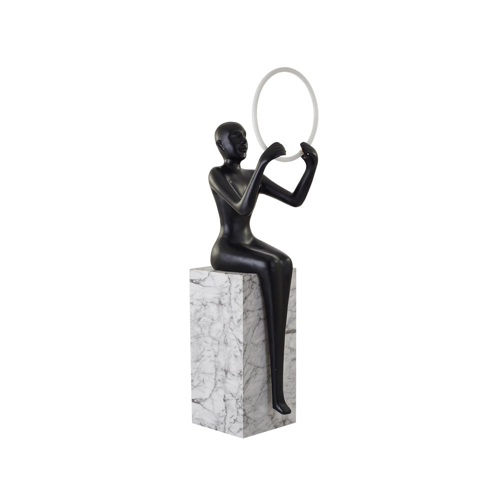 Orelaielle Sculptural Black Floor Lamp