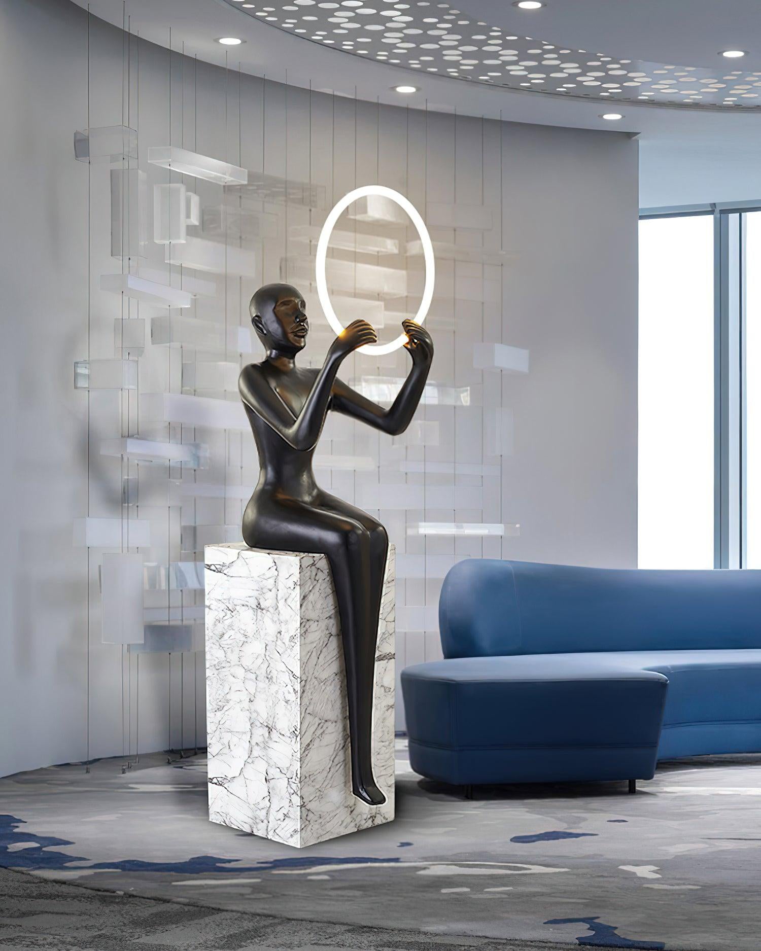 Orelaielle Sculptural Black Floor Lamp