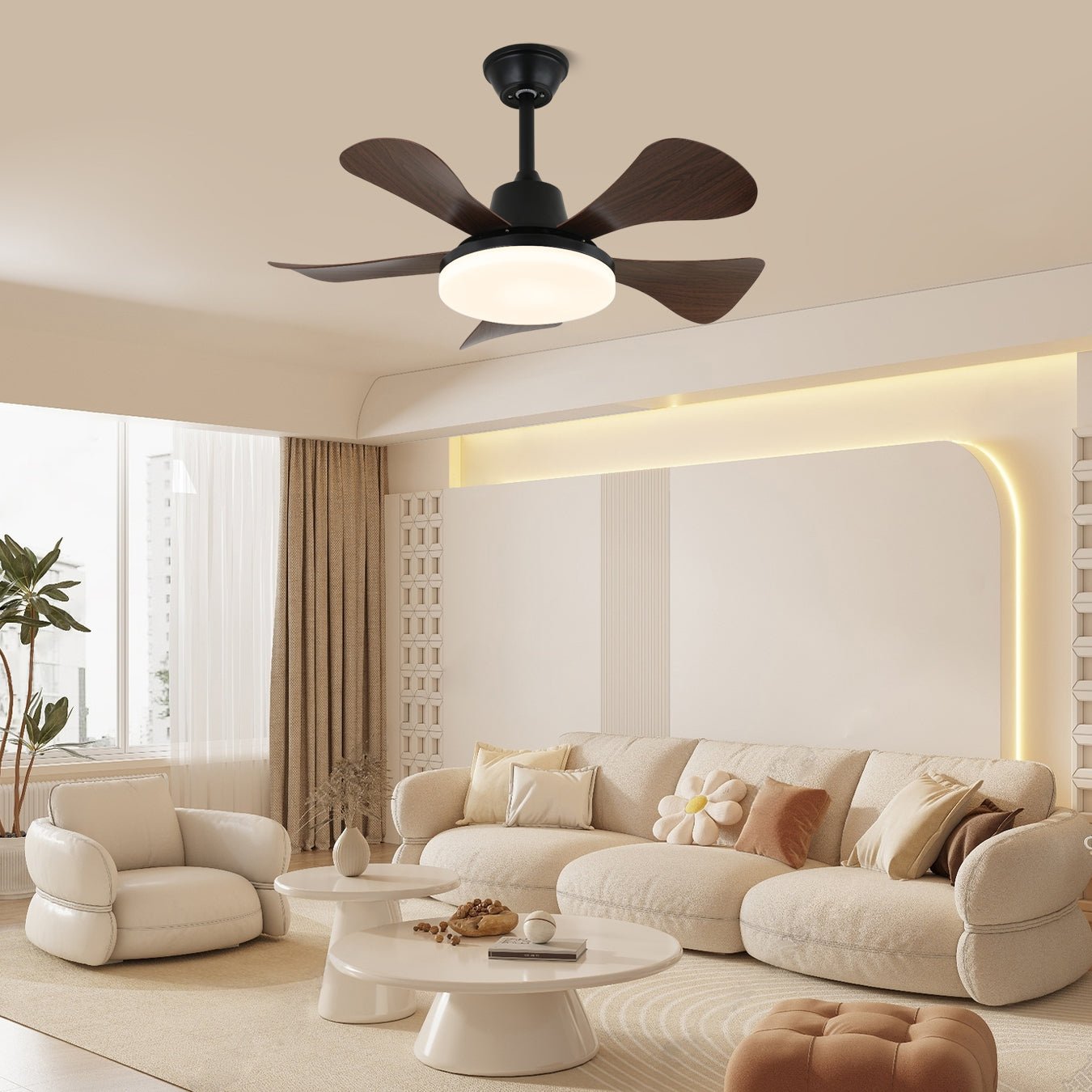 Aveline Wood Ceiling Fan Light