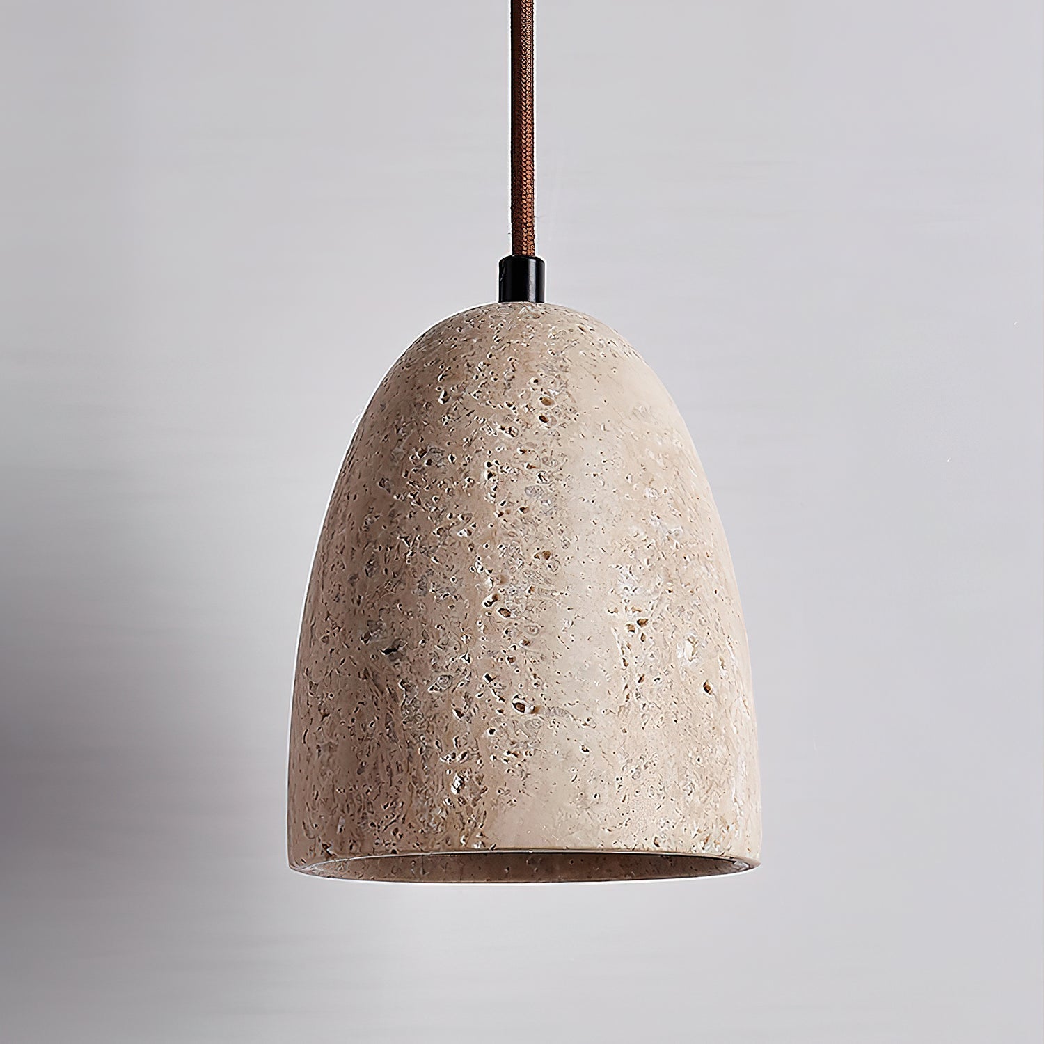 Evtheira Conical Travertine Pendant Light - Neutral Decor