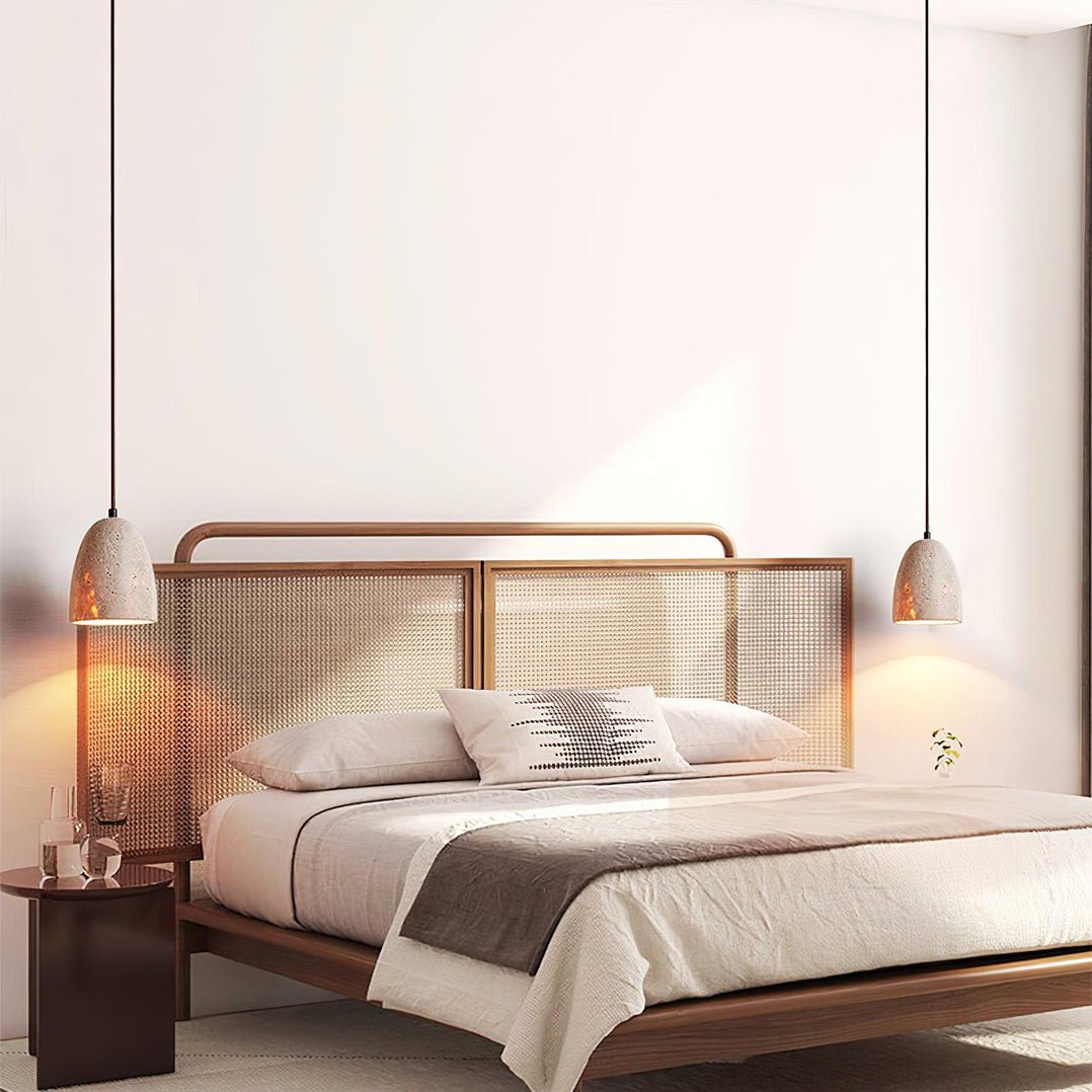 Evtheira Conical Travertine Pendant Light - Neutral Decor