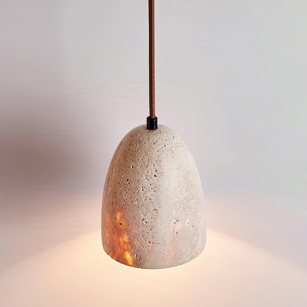 Evtheira Conical Travertine Pendant Light - Neutral Decor