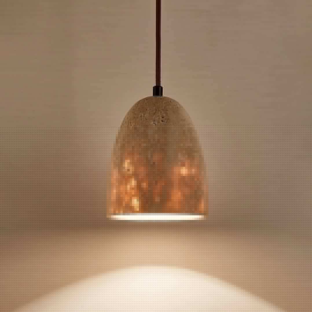 Evtheira Conical Travertine Pendant Light - Neutral Decor