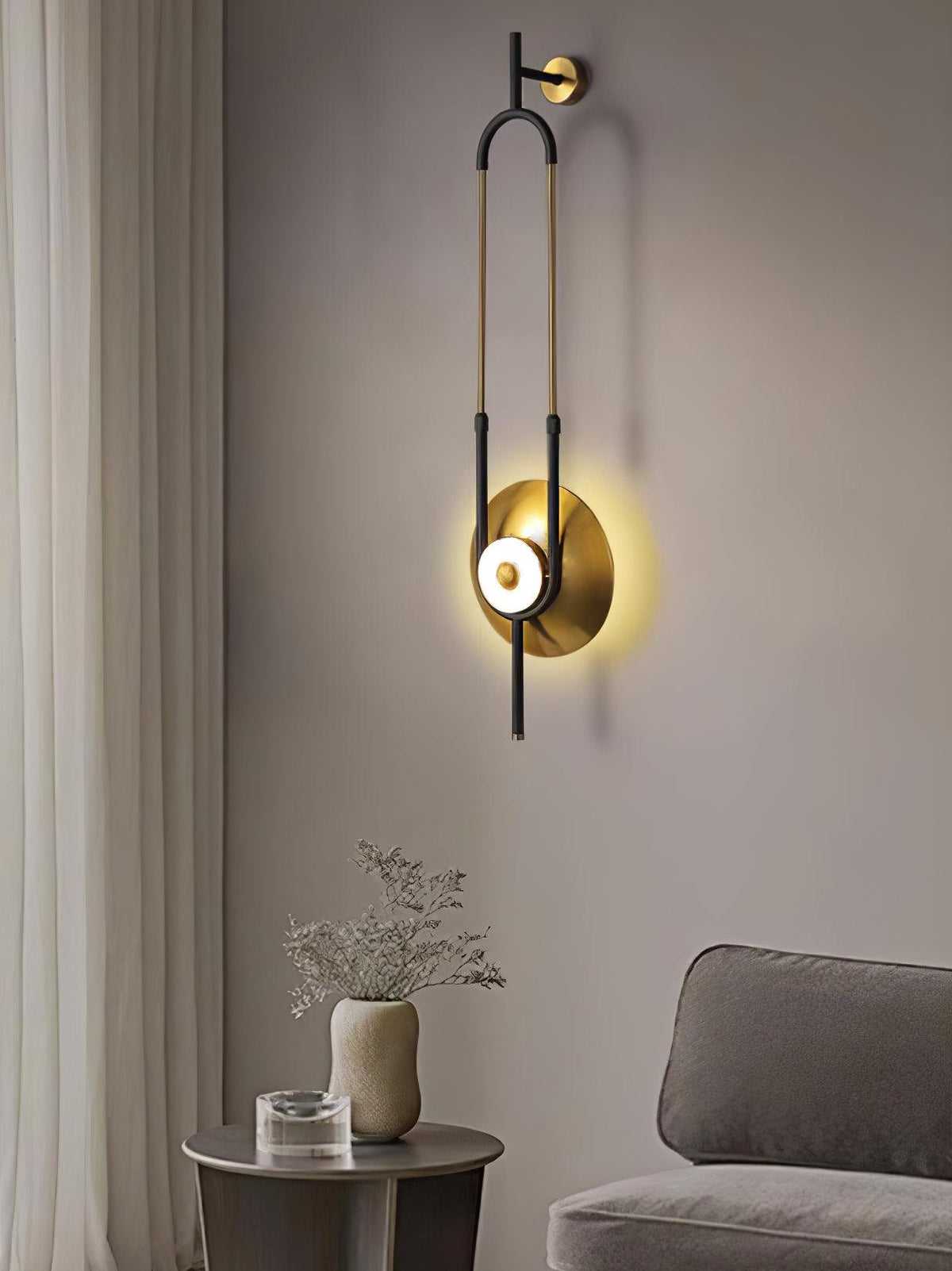 Ivory Modern Minimalist Ring Marble Wall Light
