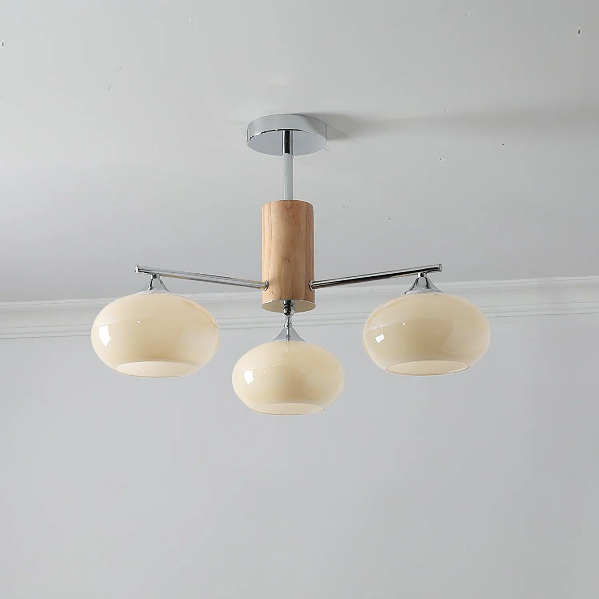 Srra Chandelier Persimmon Glass Mid-Century 8-Light
