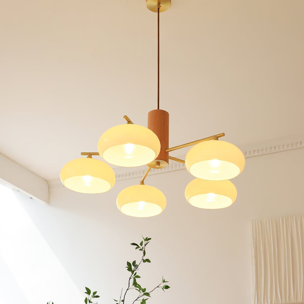 Ivor Glass Persimmon Chandeliers