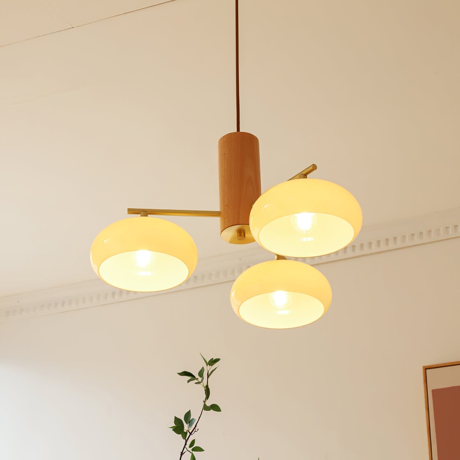 Ivor Glass Persimmon Chandeliers