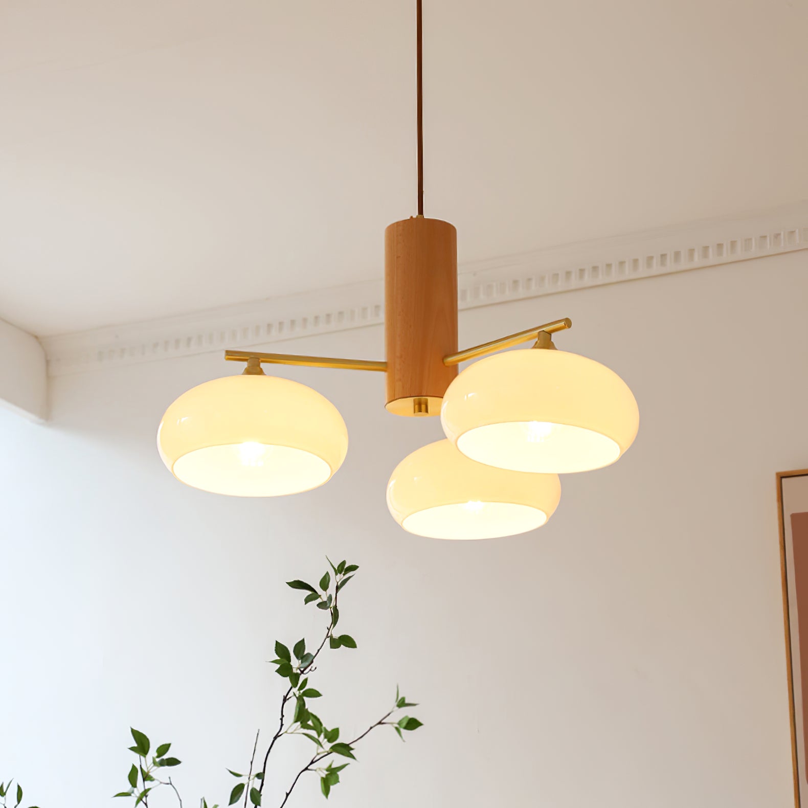 Ivor Glass Persimmon Chandeliers