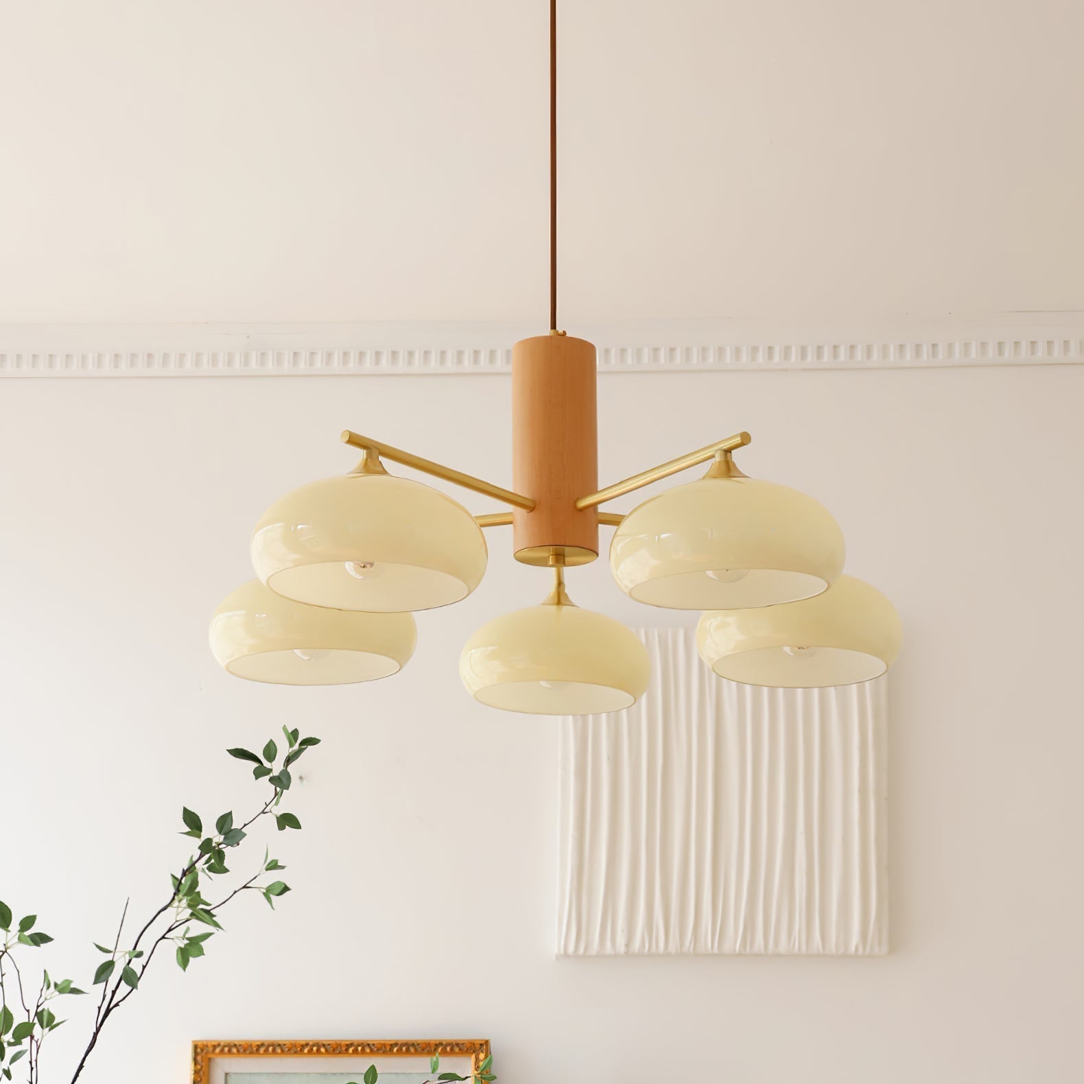 Ivor Glass Persimmon Chandeliers