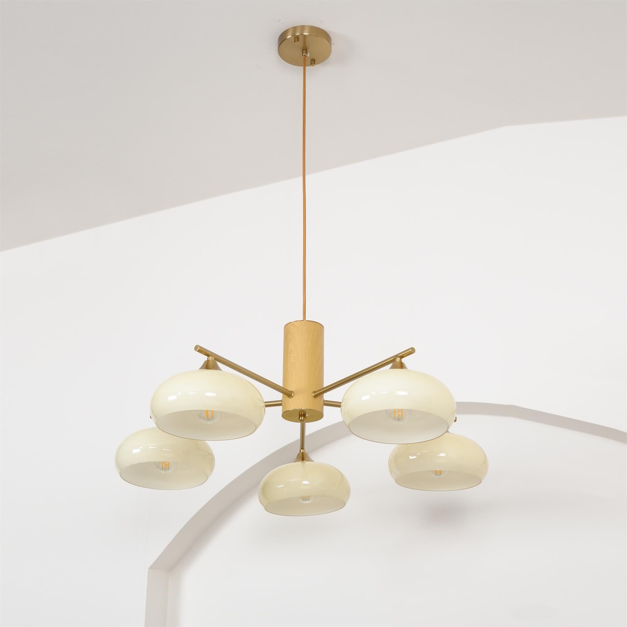 Ivor Glass Persimmon Chandeliers