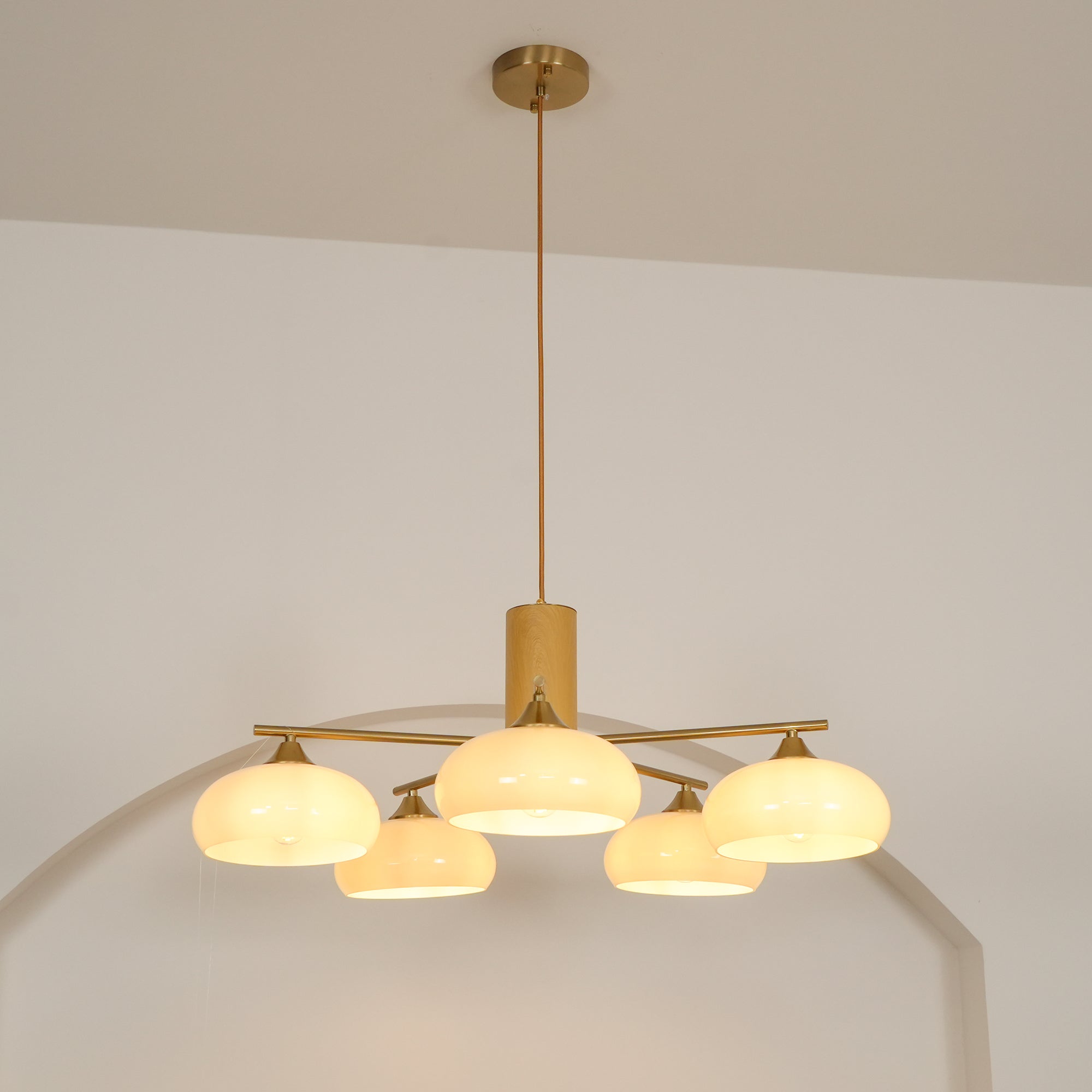 Ivor Glass Persimmon Chandeliers
