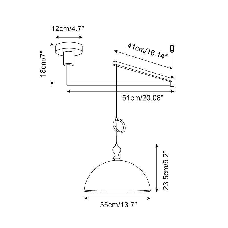 Maribel Swing Arm Pendant Lamp - Neutral Decor