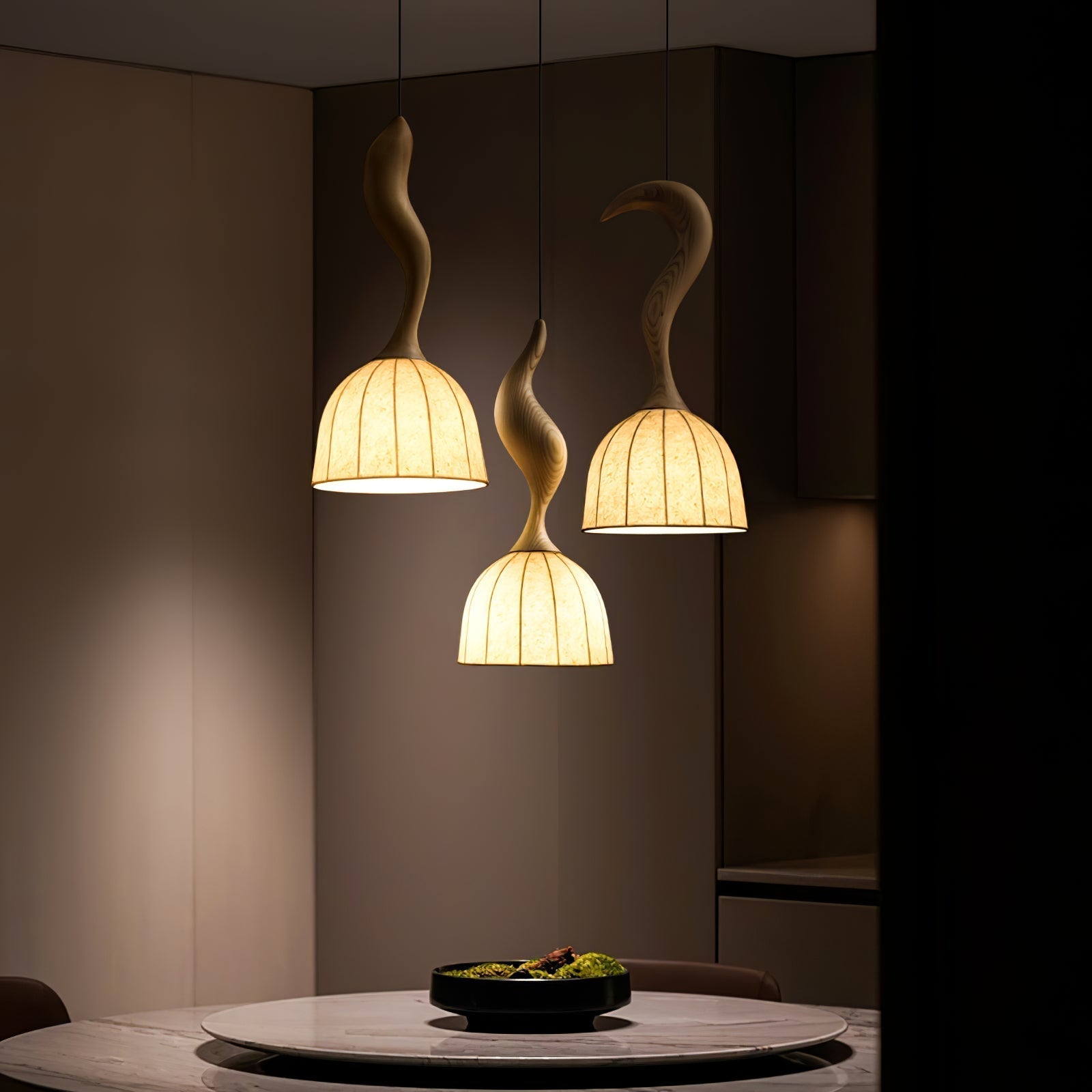 Colire Creativity Twisted Wood Pendant Light
