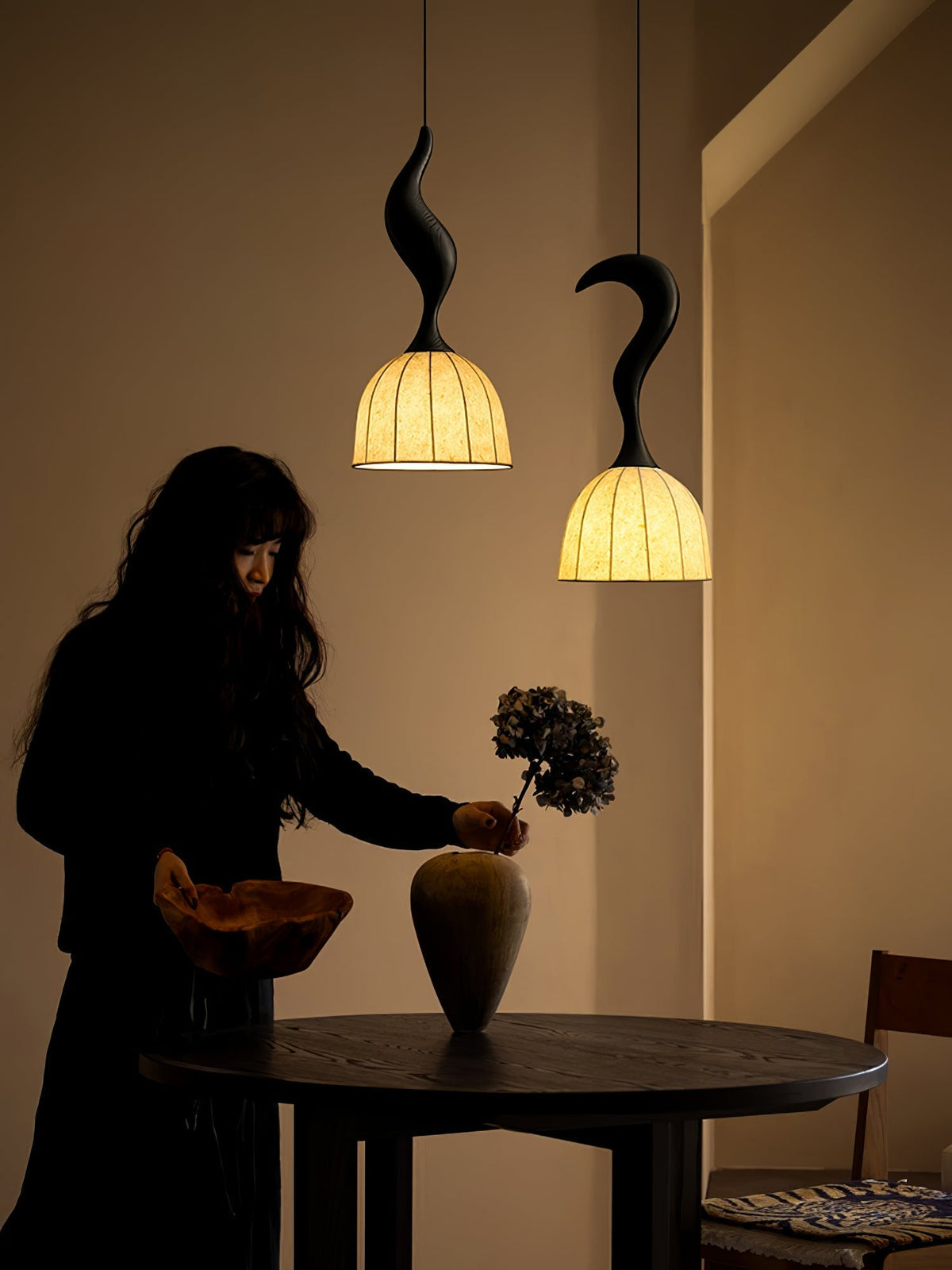 Colire Creativity Twisted Wood Pendant Light