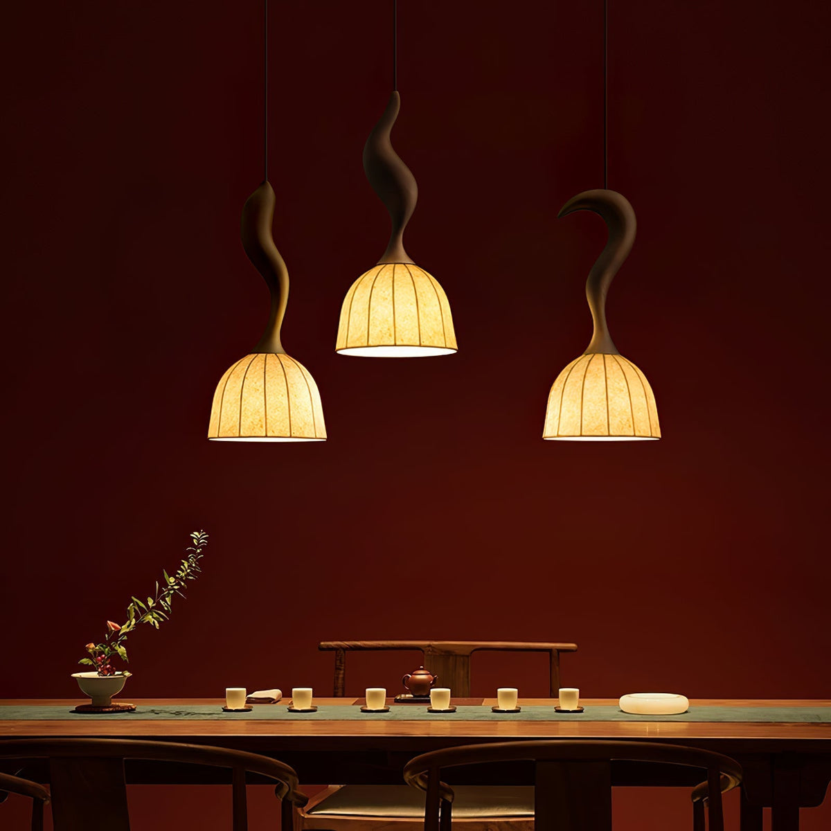 Colire Creativity Twisted Wood Pendant Light