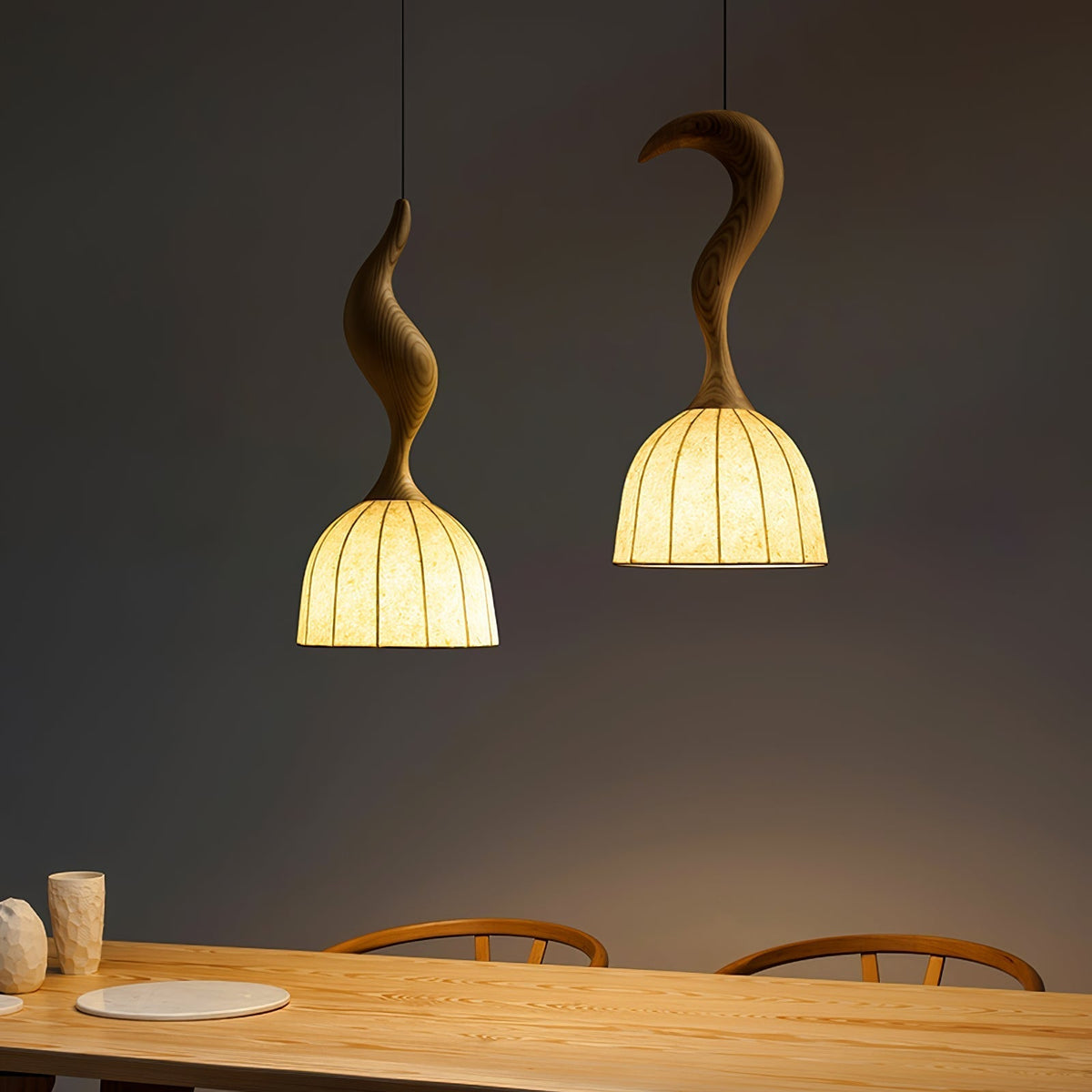 Colire Creativity Twisted Wood Pendant Light