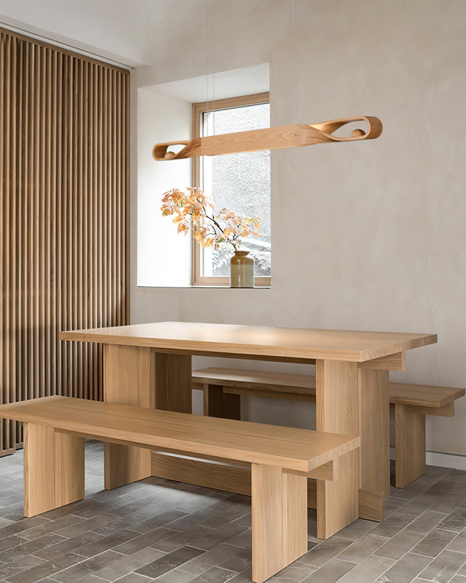 Lemior Pendant Lamp Wood Curved Minimalist