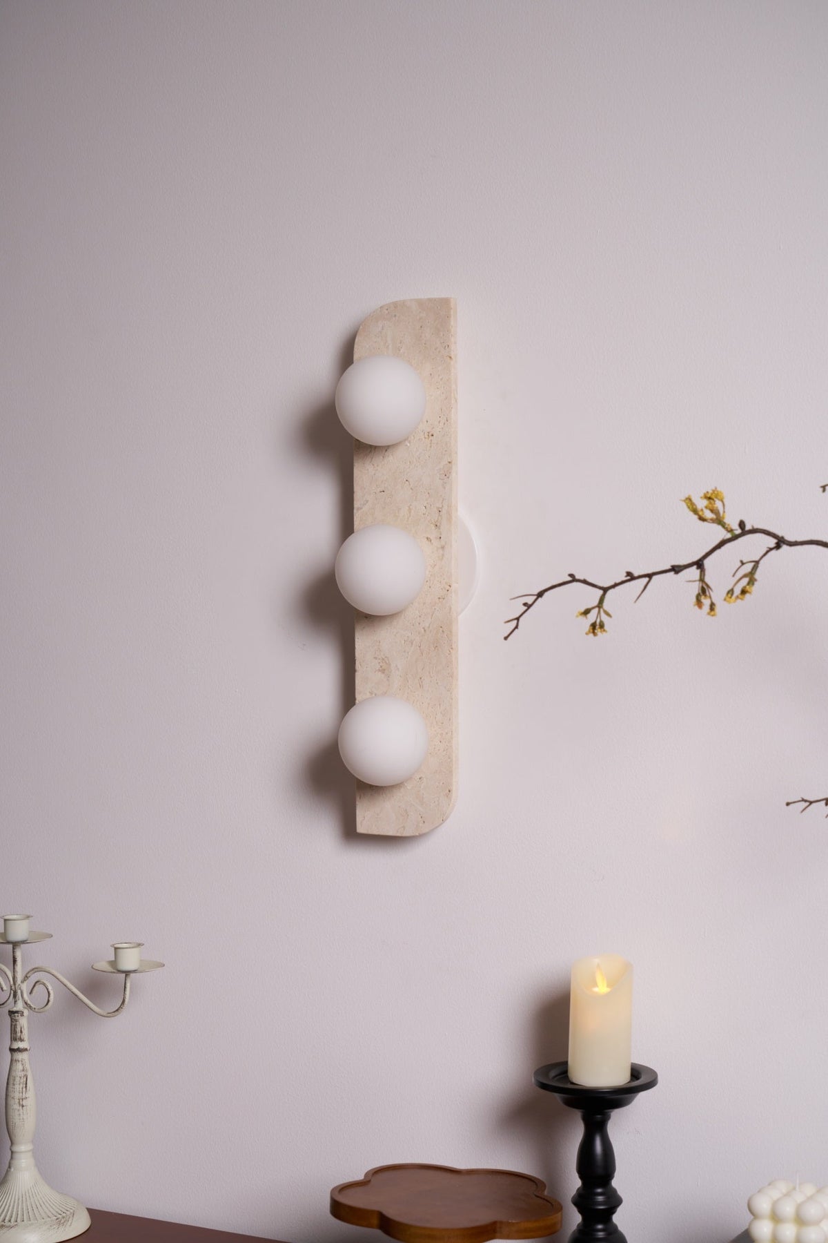 Taviniella Minimalist Travertine Wall Light