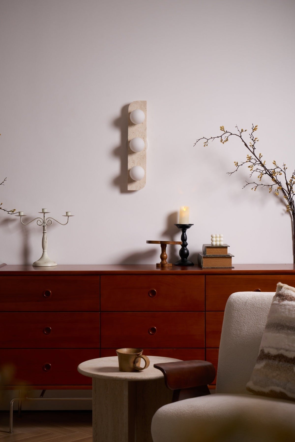 Taviniella Minimalist Travertine Wall Light